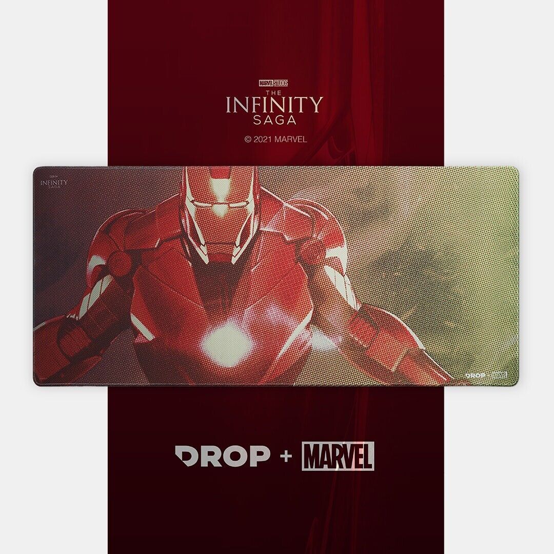 DROP + Marvel Comics Iron Man Deskmat XXL Desk Mat Anti- 36” Wide & 16” Tall