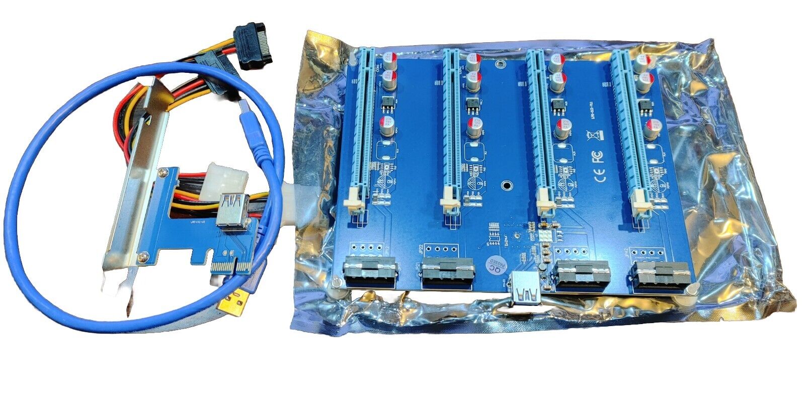 Crypto Mining PCI-E Riser Kit 1 to 4 Splitter PCI-E x1 to PCI-E x16