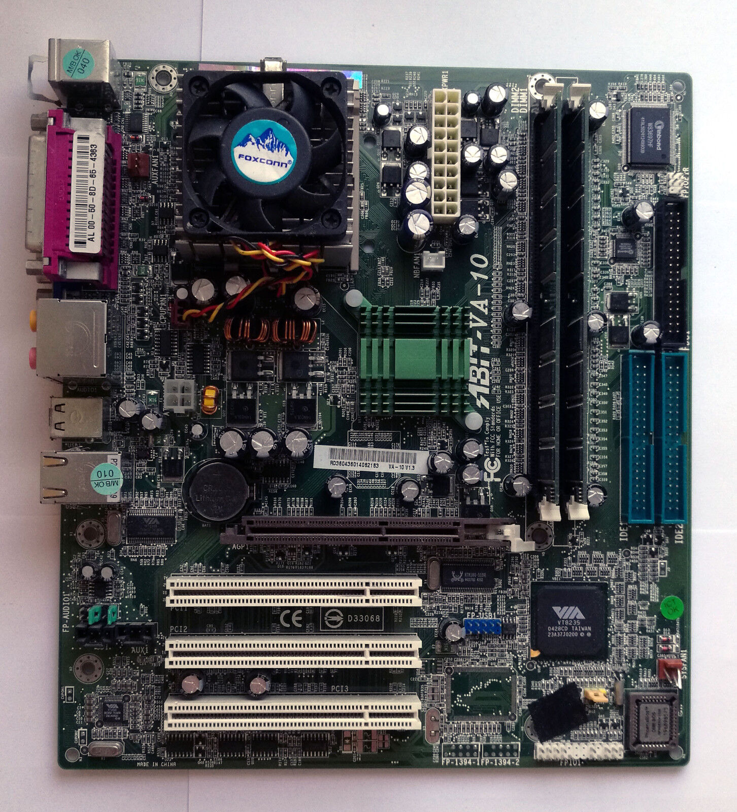 Abit VA-10 Motherboard with AMD Sempron 2400+ CPU and 1GB RAM - Test OK