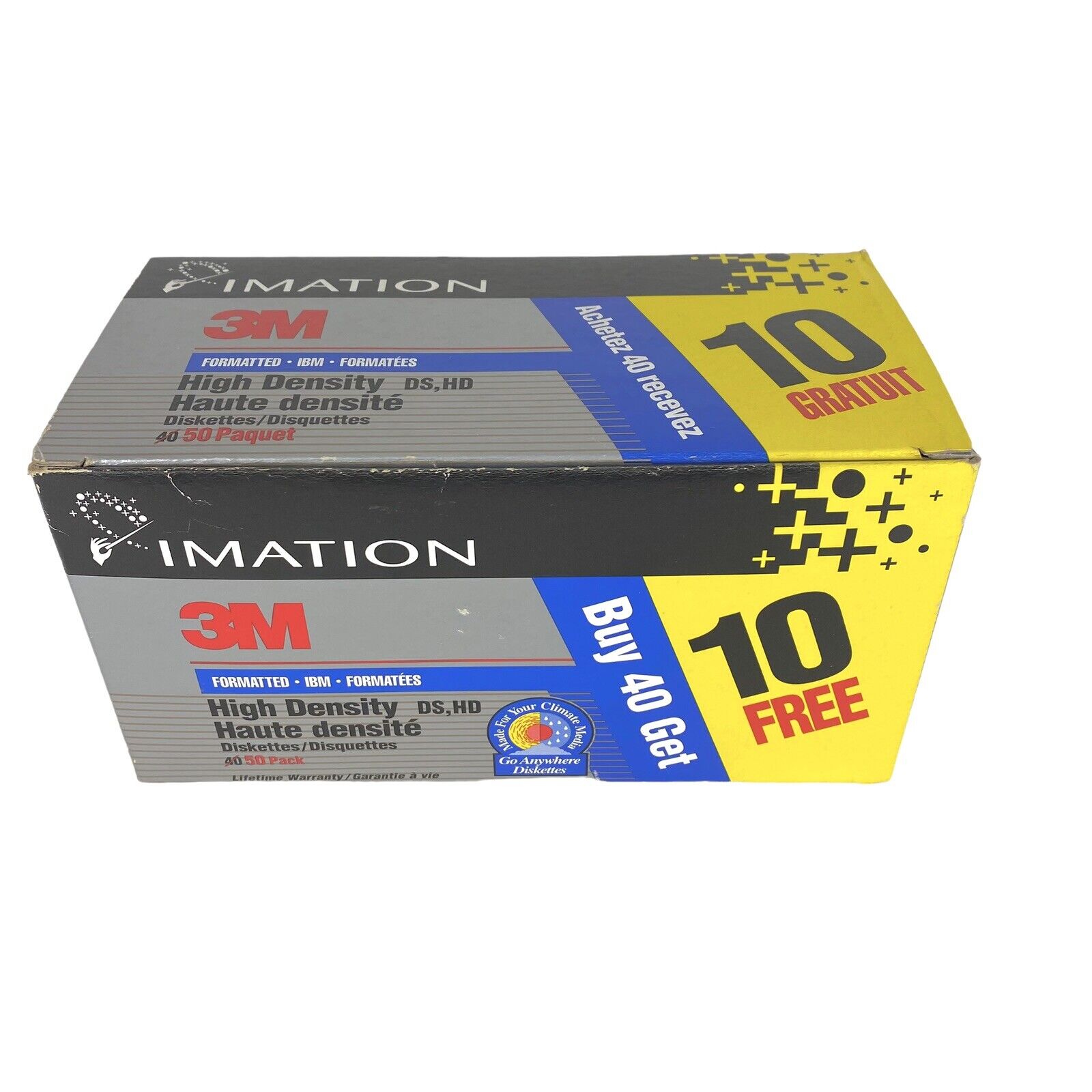 Imation 3M 3.5” Floppy Disks Box of 50 (40 + 10) Open Box 1.44 MB Formatted IBM