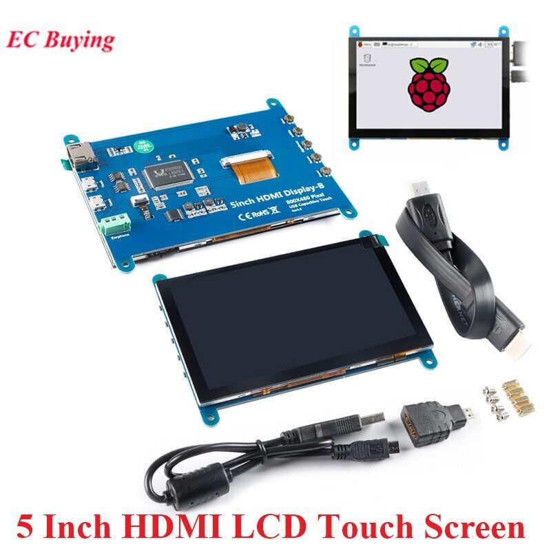 5Inch HDMI Monitor 800*480 USB Touch Screen LCD Display for Raspberry Pi 2/3/4B