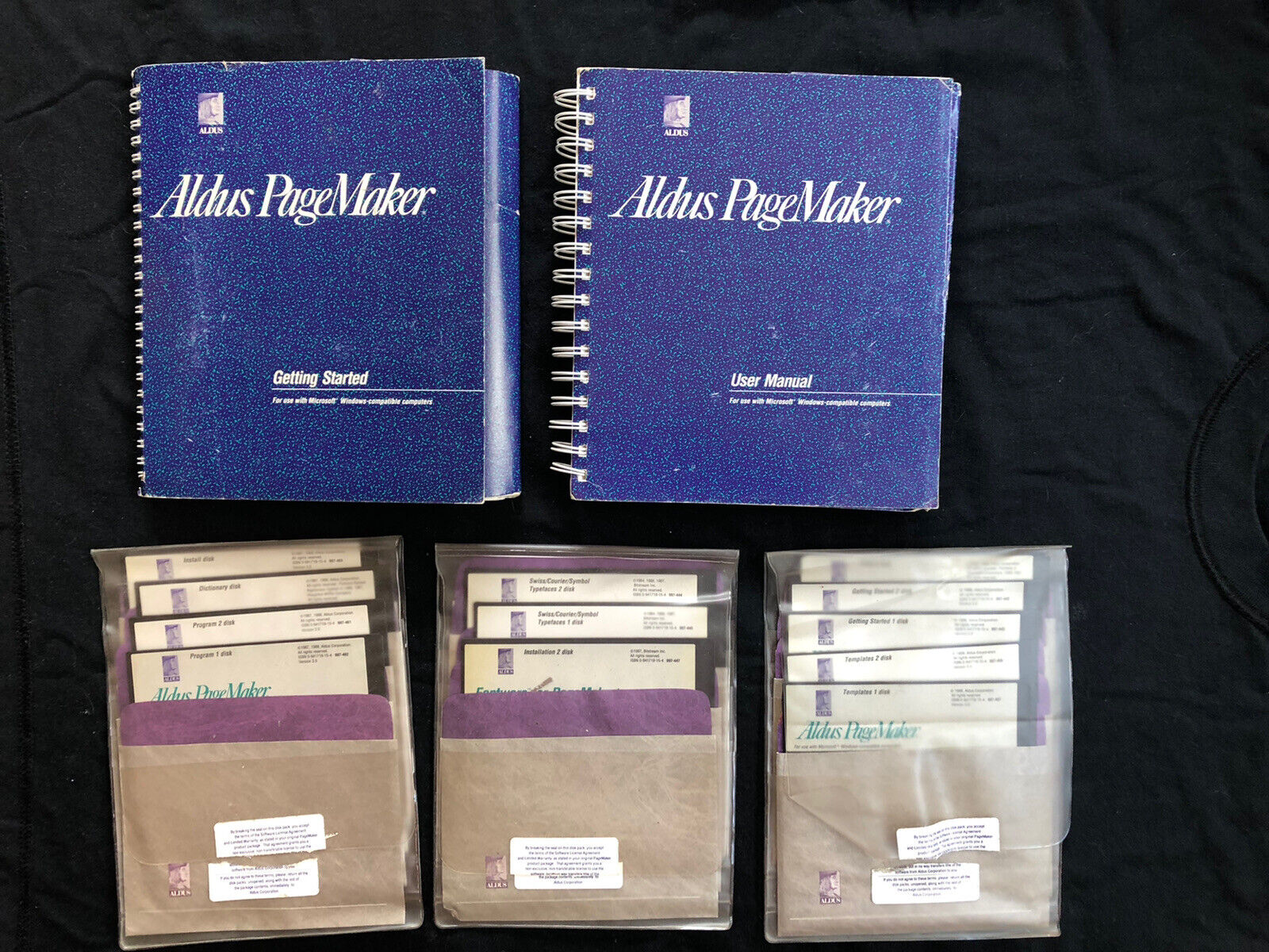 Aldus Pagemaker 3.0 manuals and 5 1/4\