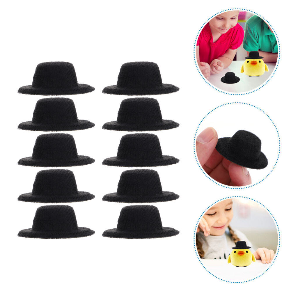  10 Pcs Doll Hat Accessories Little Jazz Hats For Crafts DIY Tiny Child Milk Tea