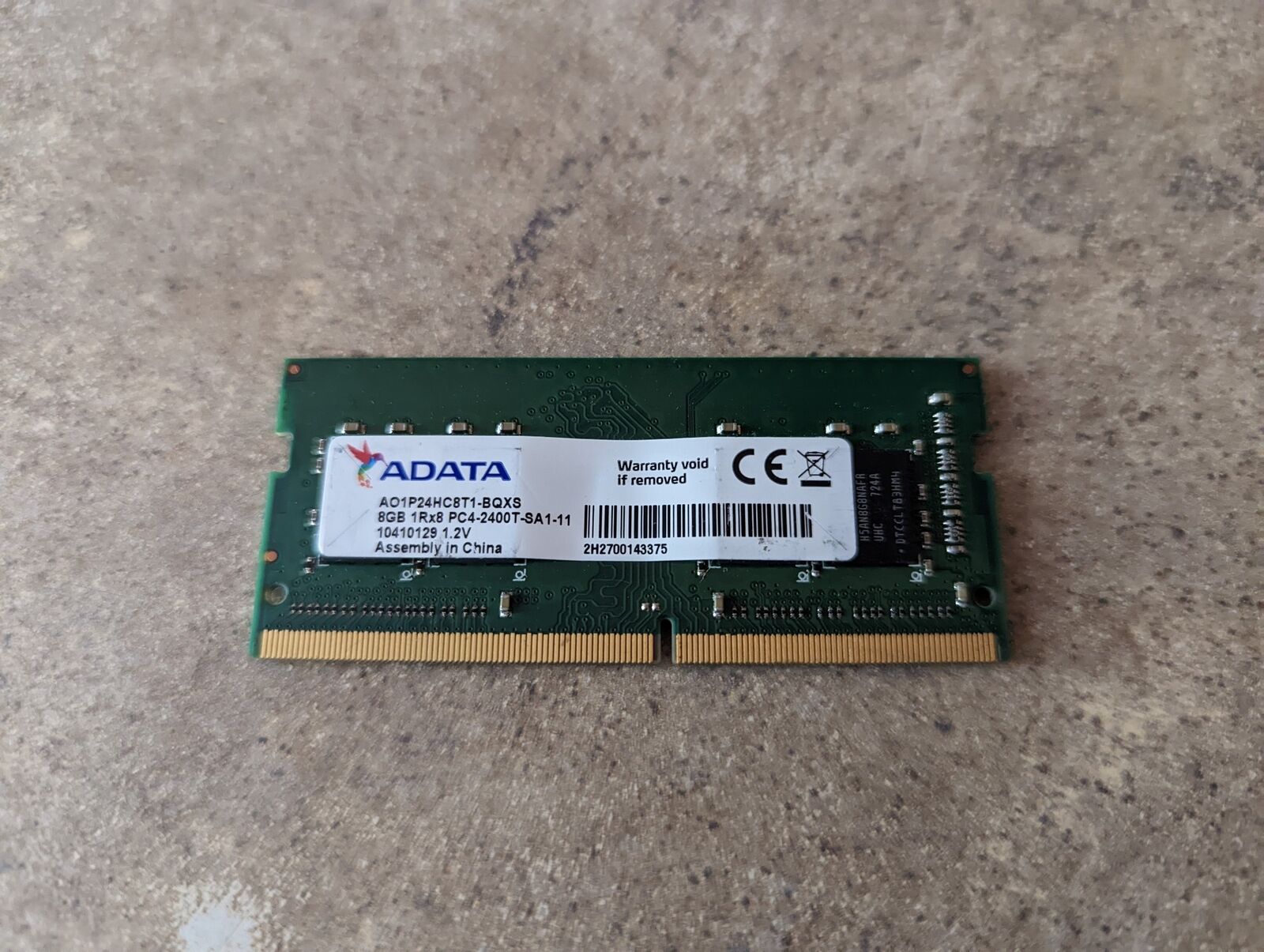 ADATA 8GB PC4-2400T 1RX8 DDR4-19200 SODIMM MEMORY RAM AO1P24HC8T1-BQXS V3-1(2)