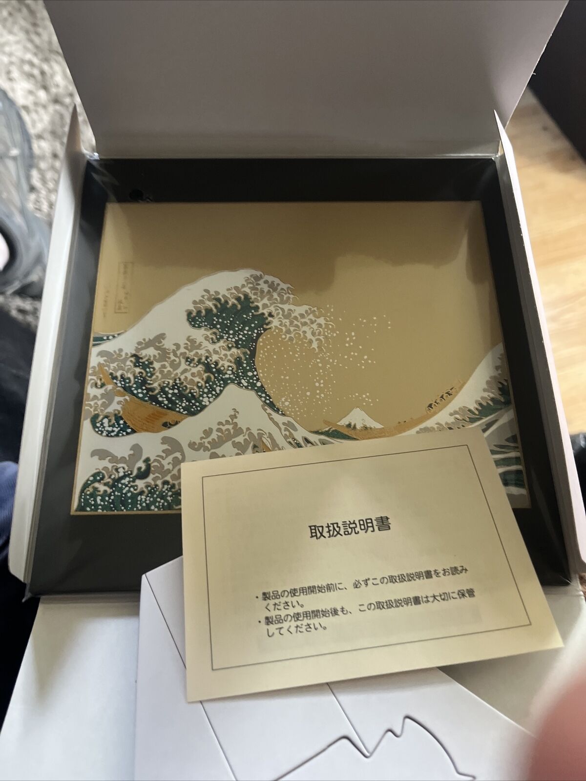 Maeju Lacquerware Lacquer Art Mouse Pad Wave (B) 2V-712 17.5~17.5 JAPAN NEW