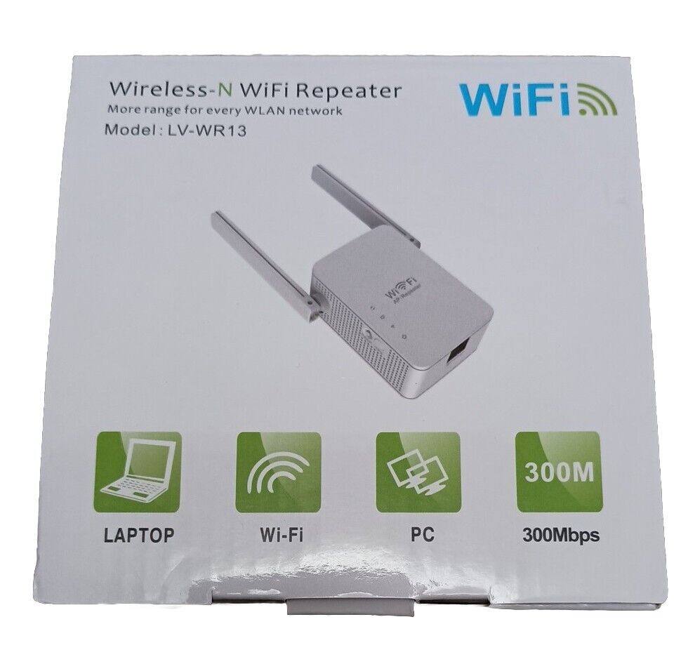 Wireless-N WiFi repeater Model LV-WR13 Range Booster For WLAN Networks Brand New