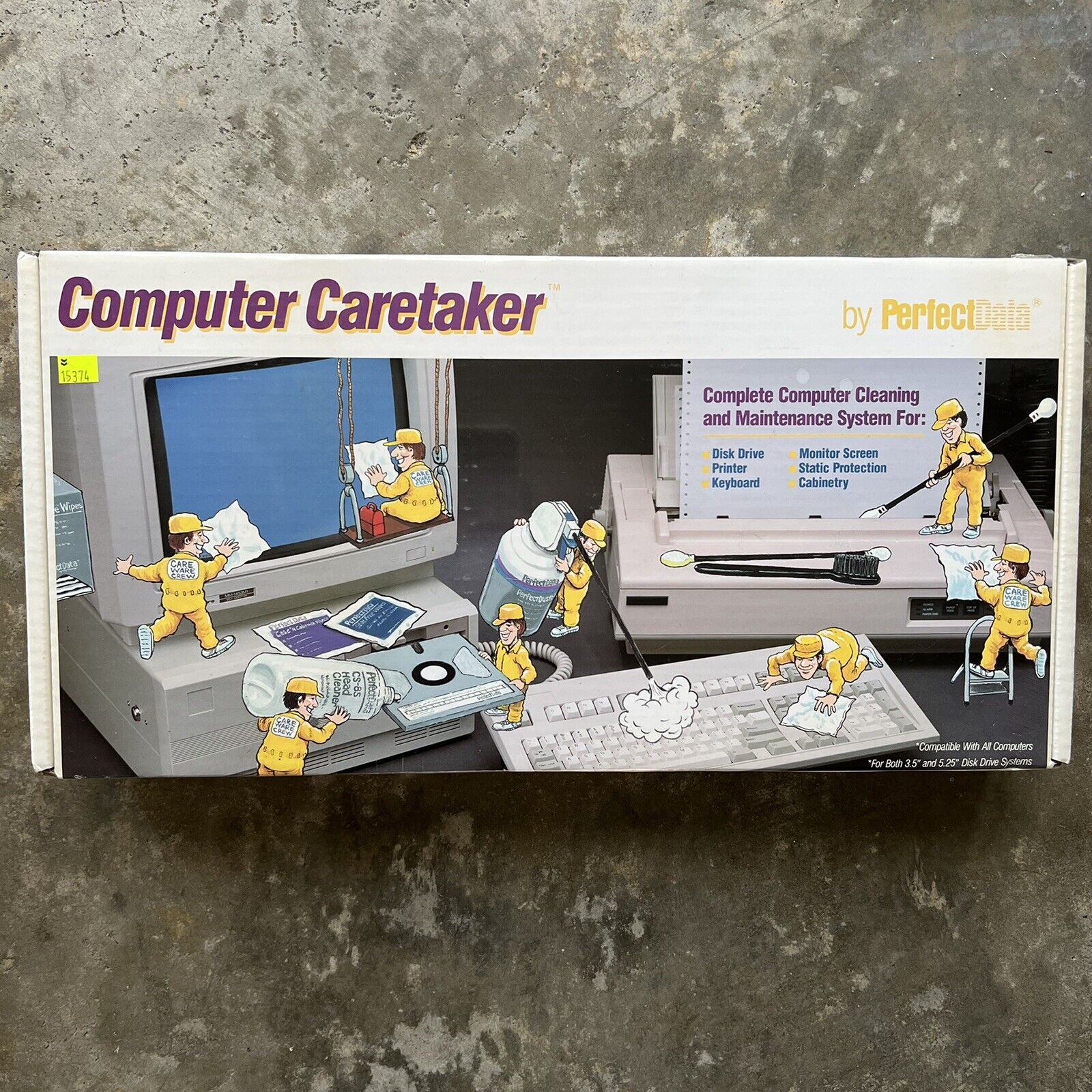 Vintage 80s NOS Cult Computer Caretaker Perfect Data Cleaning Seinfeld Yellow