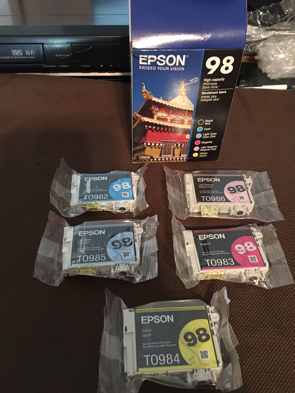 New Genuine Epson 98 Five Pack COLOR T098982-86 Ink Cartridges Exp 09/2025