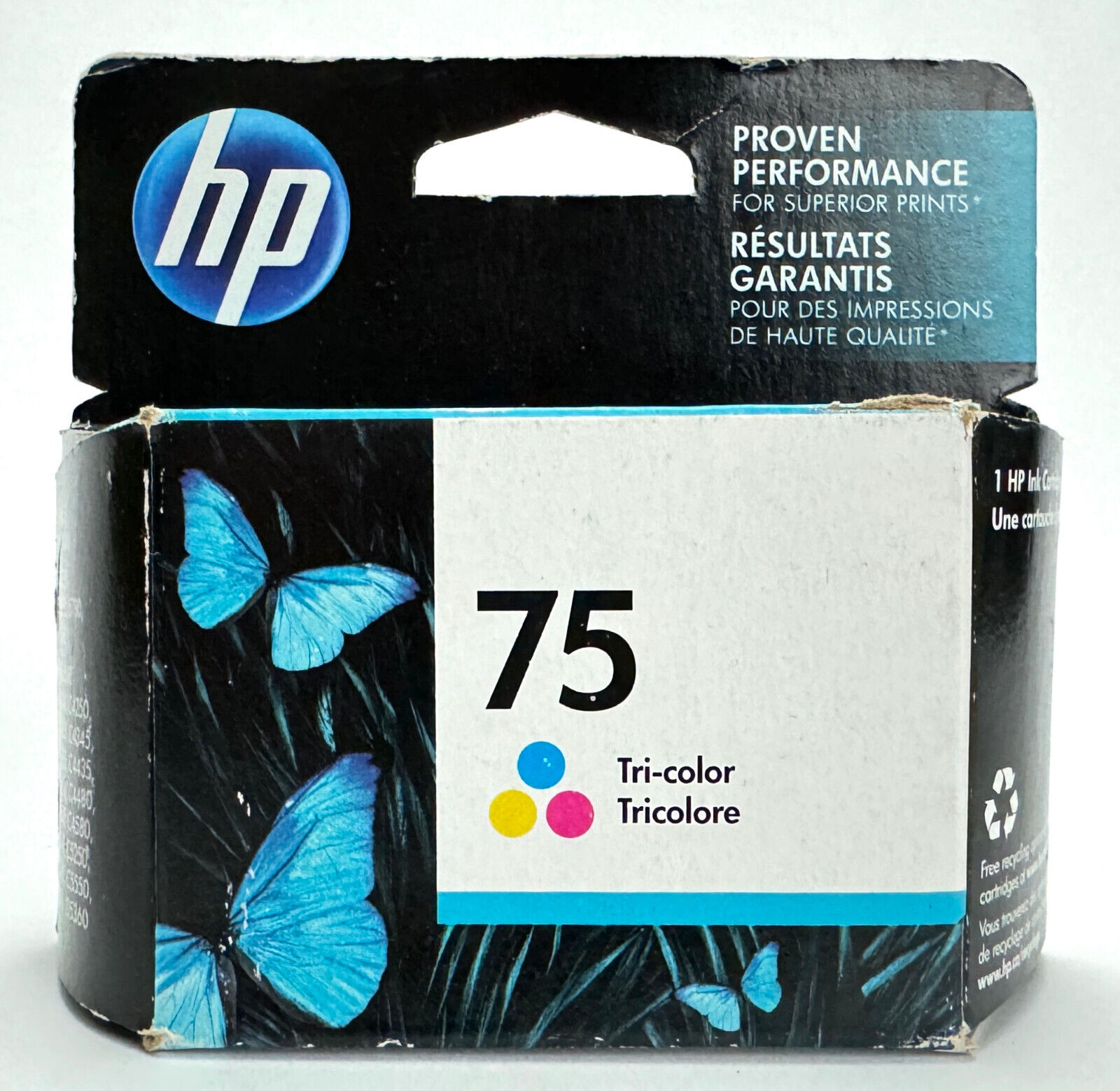 HP 75 Tri-color Original Ink Cartridge, ~170 pages, CB337WN#140 OEM New