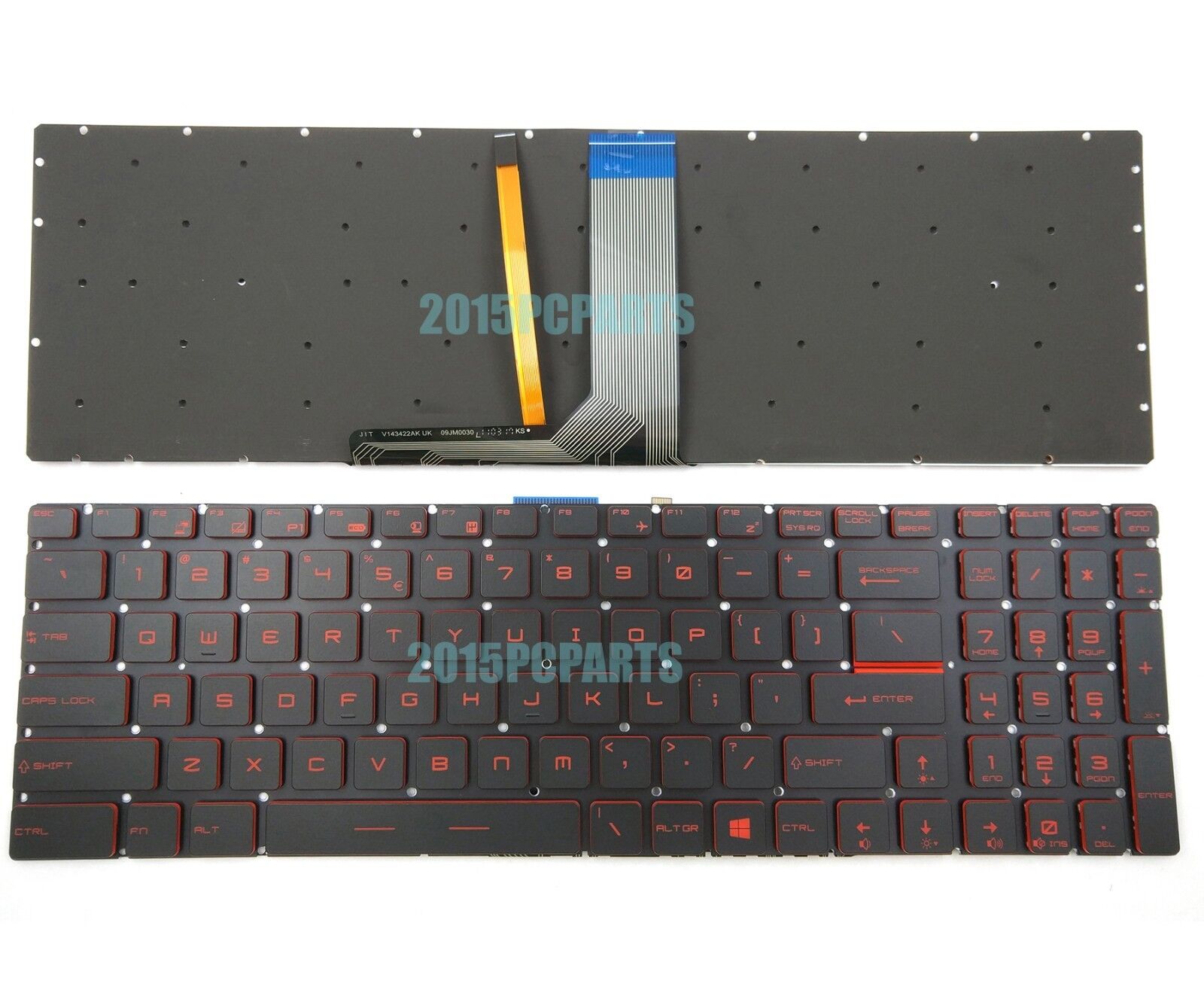 New for MSI GF75 Thin 8RC 9RCX 9RD 9RD 9SC 9SE 9SD Red Backlit Keyboard US