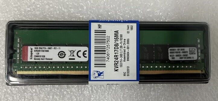 KVR24R17D8/16 KINGSTON 16GB (1X16GB) 2RX8 PC4-2400T DDR4 MEMORY