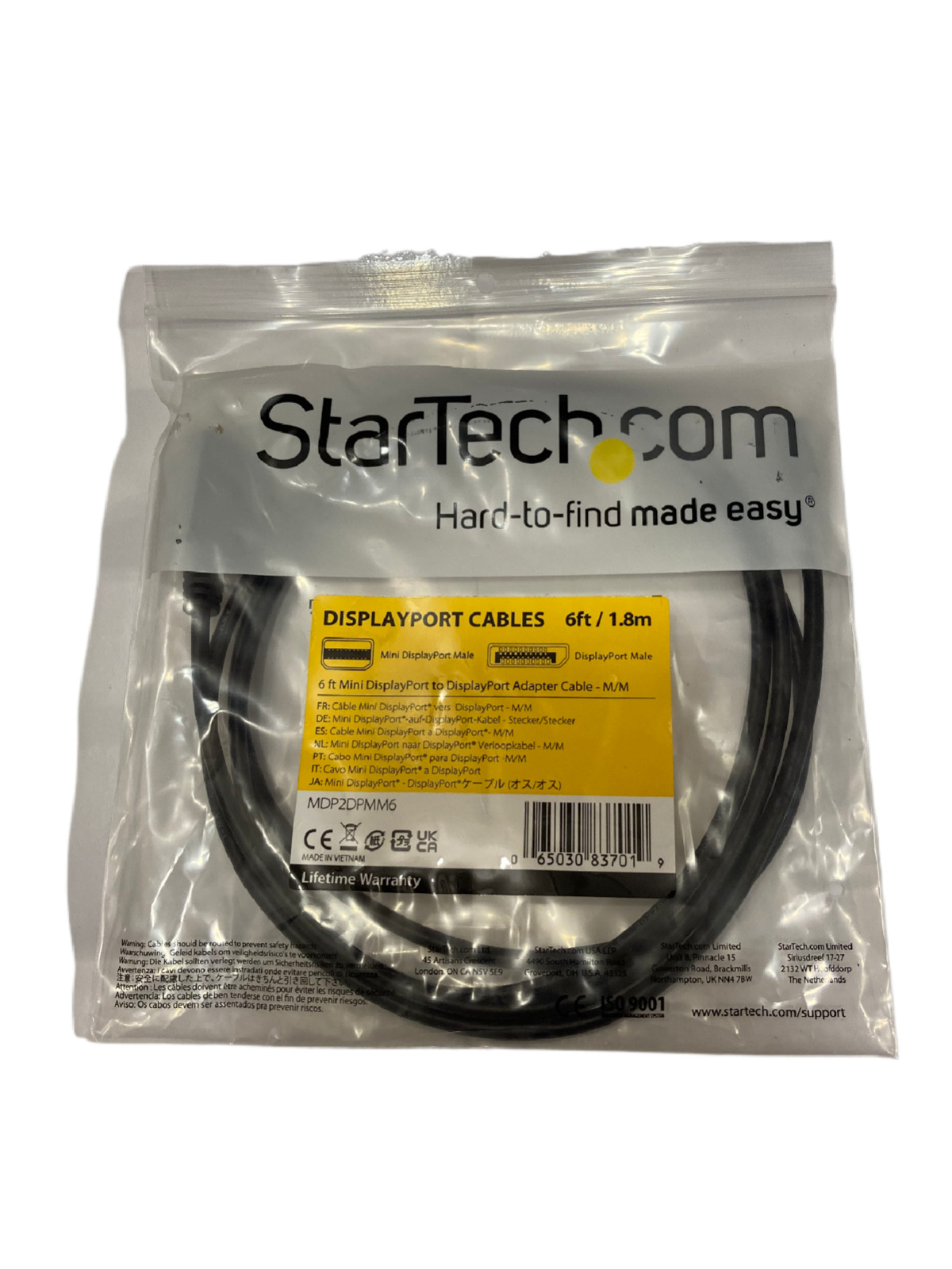 New StarTech MDP2DPMM6 DisplayPort to DisplayPort 1.2 Adapter Cable 6ft (7A2)