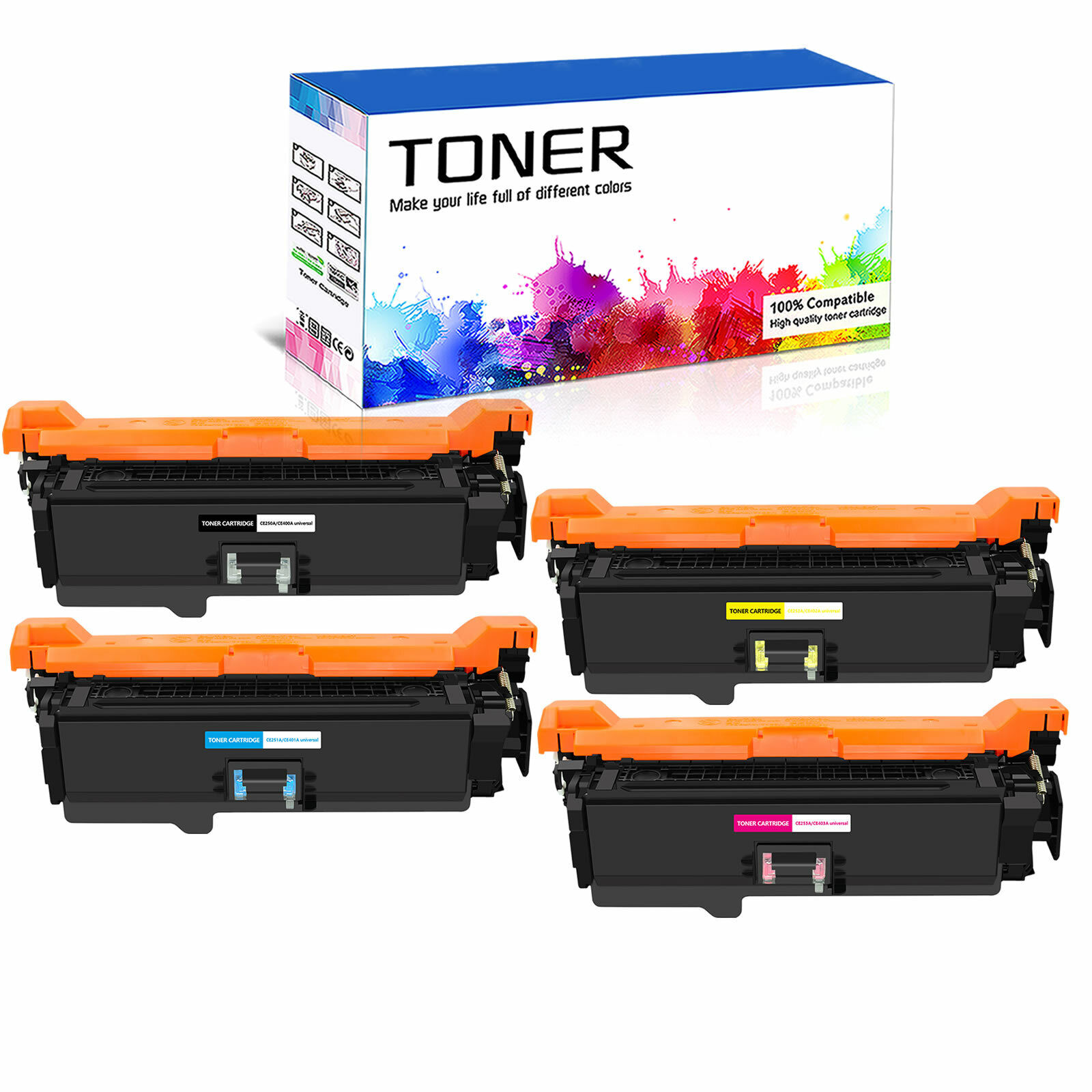 4PK Toner Set for HP CE400A 507A LaserJet 500 Color M551 M551dn M570 M575dn