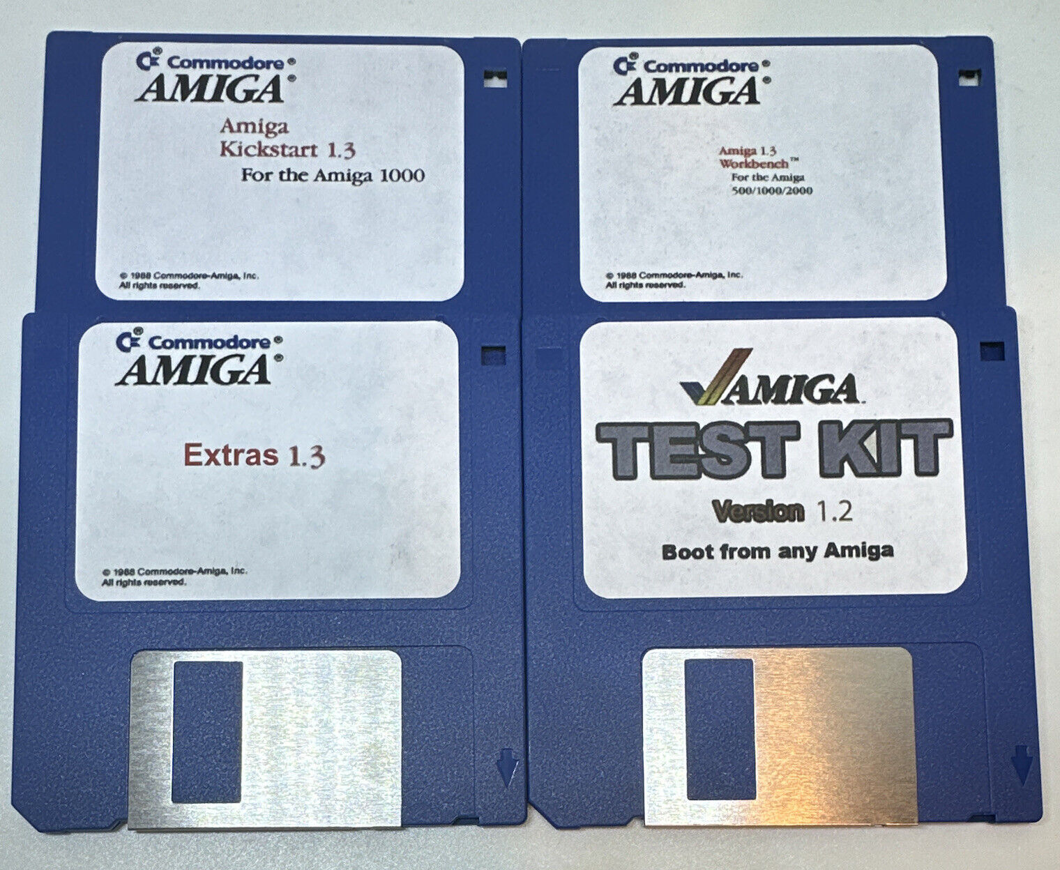 Amiga 1000 Computer Kickstart v1.3 Workbench Extras Test Kit Boot DD Floppy Disk
