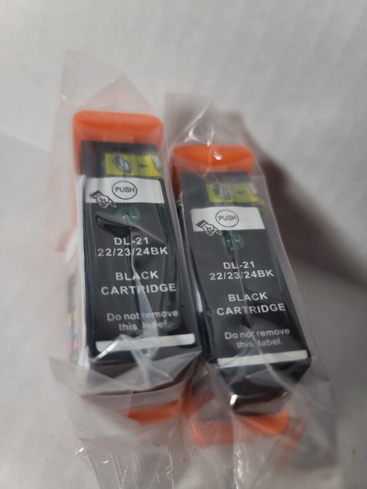 2 Genuine Dell Black Ink Cartridges New Sealed DL21 Lot