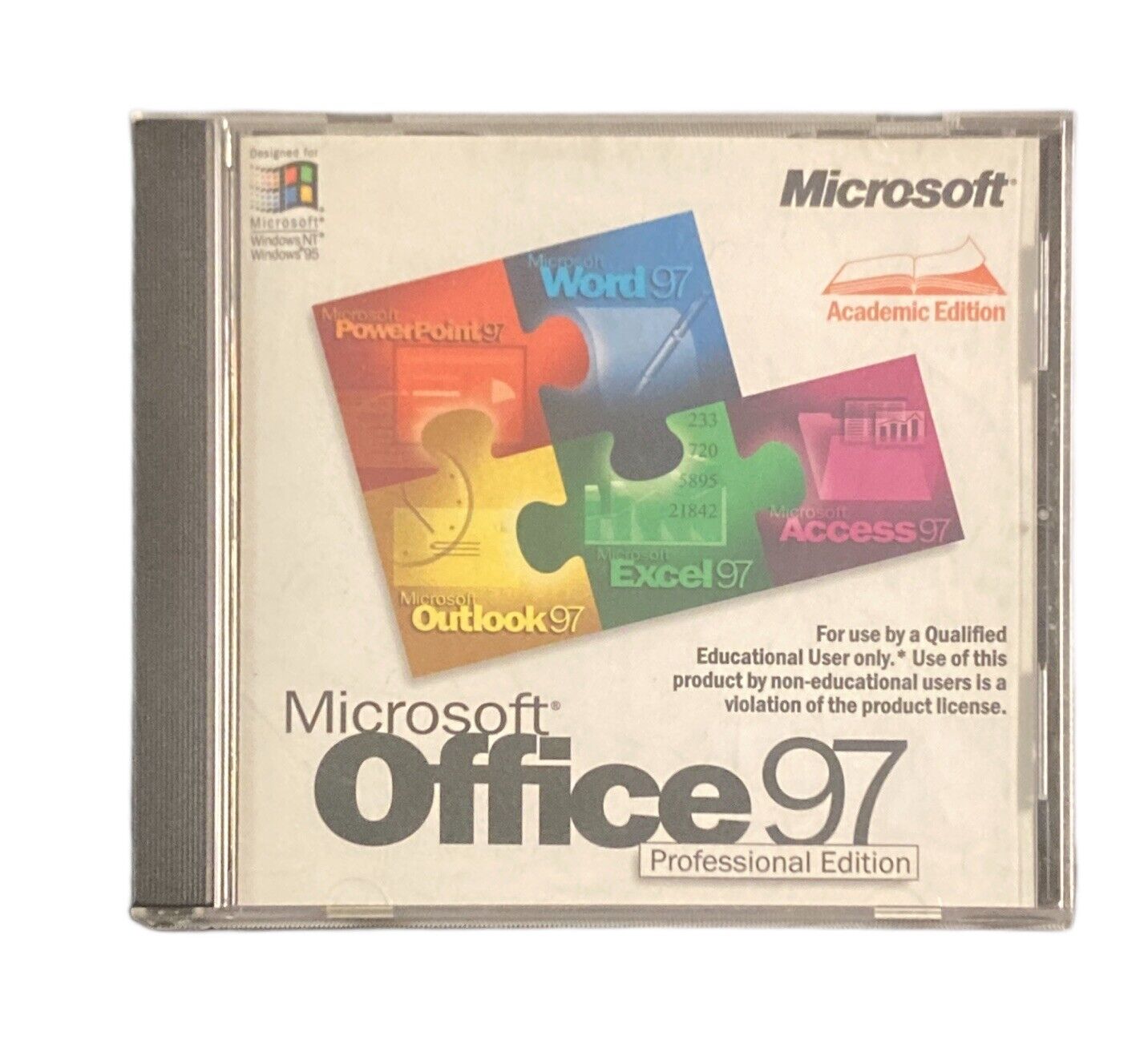 Microsoft Office 97 Software Professional Edition Academic Edition Windows NT 95