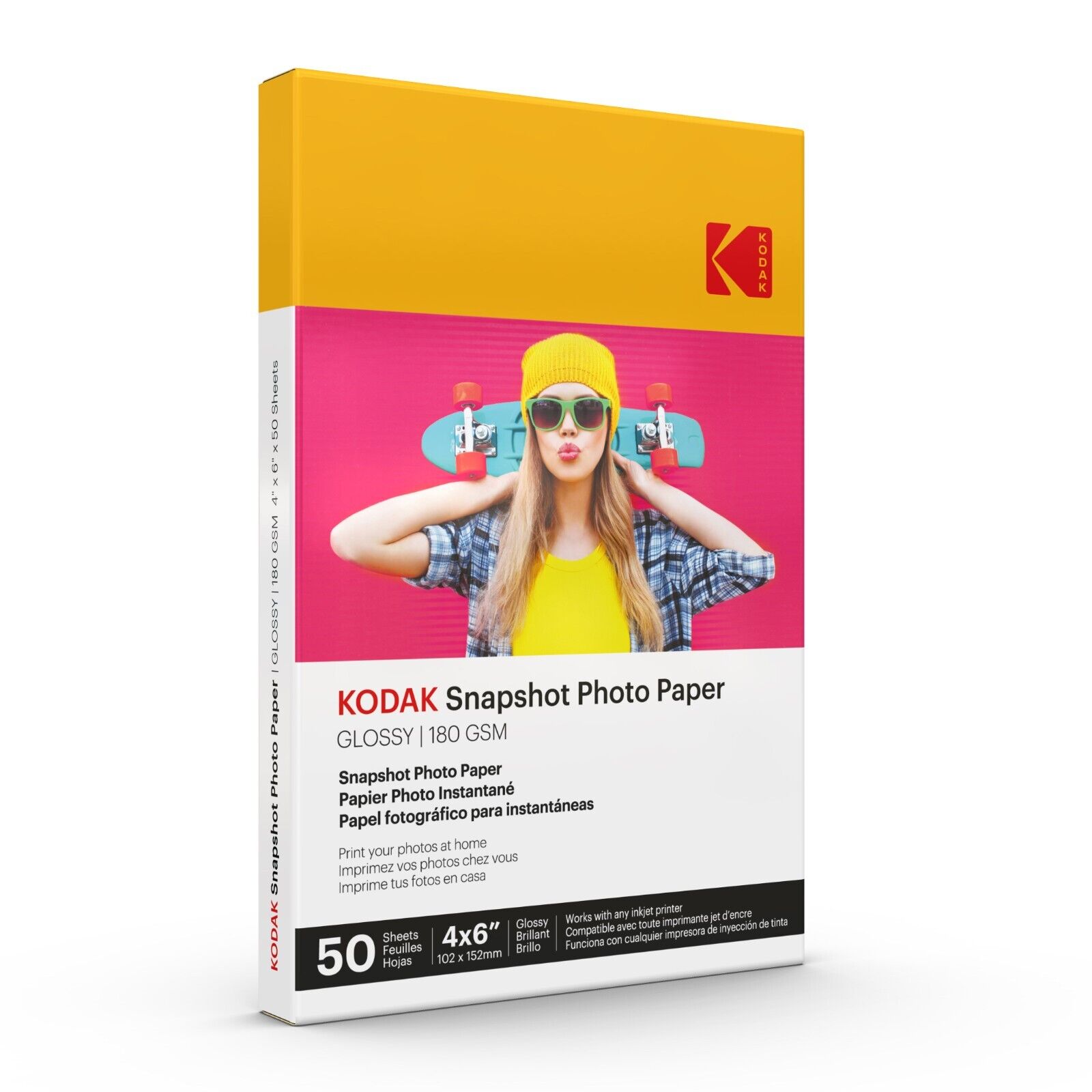 PHOTO PAPER KODAK Photo Paper Gloss 4 X 6 SNAPSHOT 50 count, 48lb. 180 g/m 2