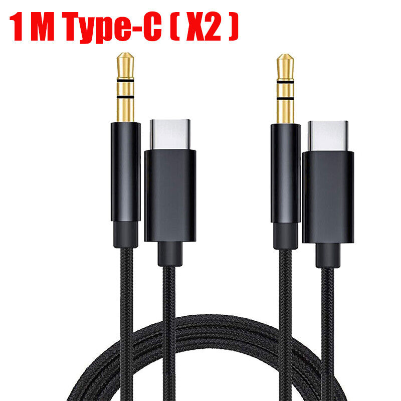 2 PCS Usb-c Audio cable USB Type-C IOS to 3.5mm audio cable AUX Car audio cable
