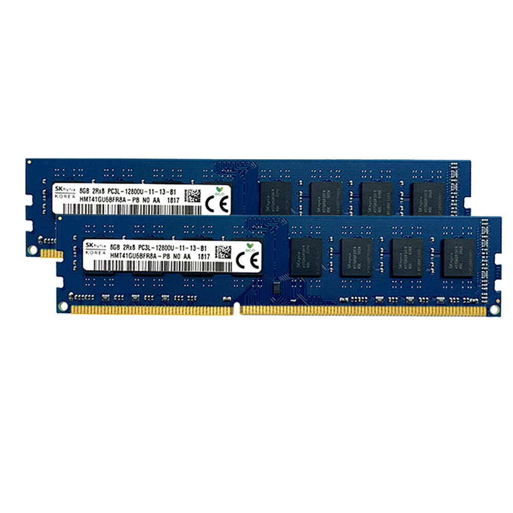 16GB Kit (2x 8GB) DDR3L 1600MHz PC3L-12800U CL11 1.35V Desktop RAM For SKHynix
