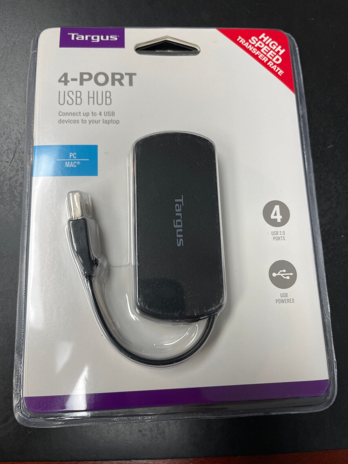 Targus ACH214  4-port USB Hub - USB - External - 4 USB Ports. NEW in box