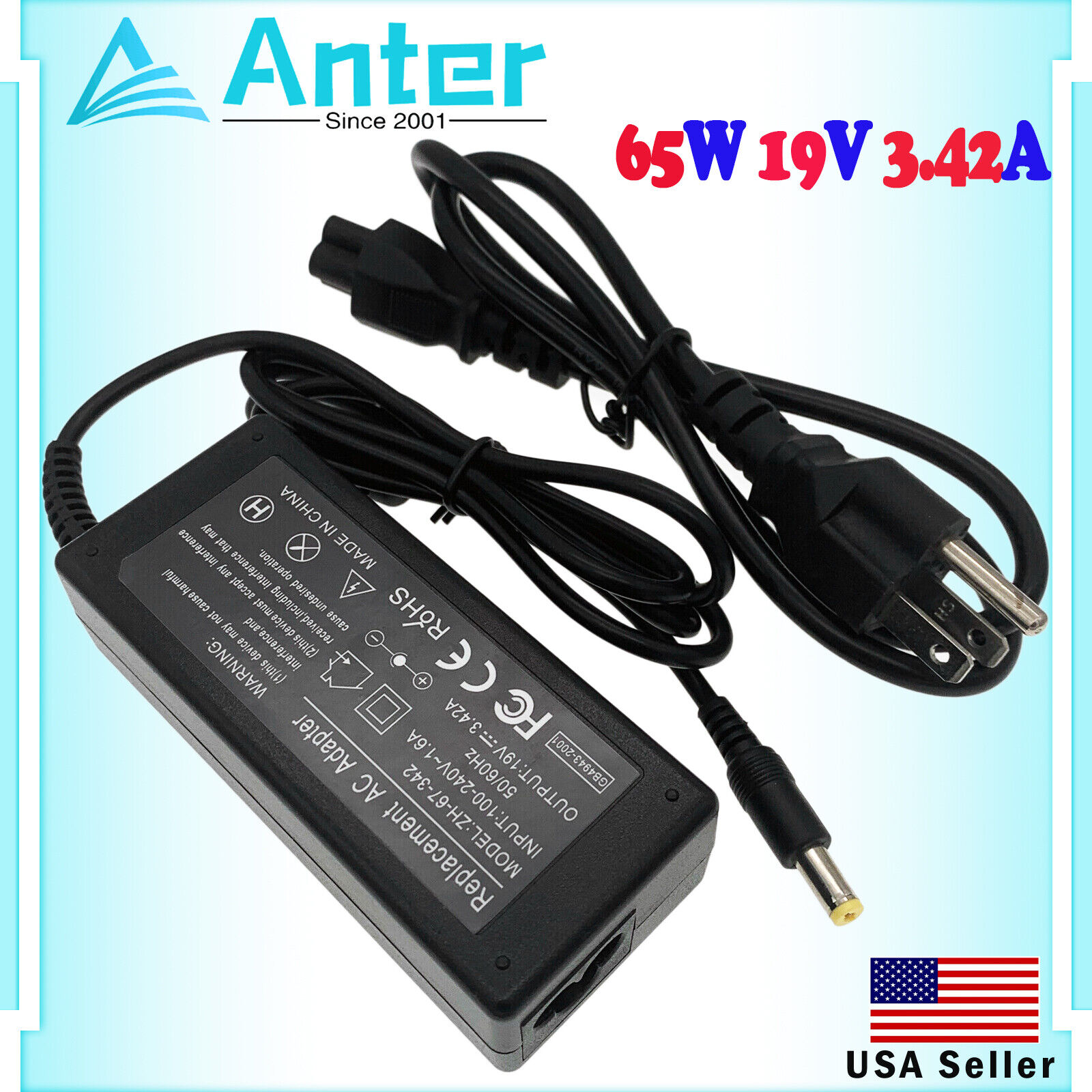 For Acer GN276HL H236HL H257HU H274HL LED Monitor AC Adapter Power Supply Cord