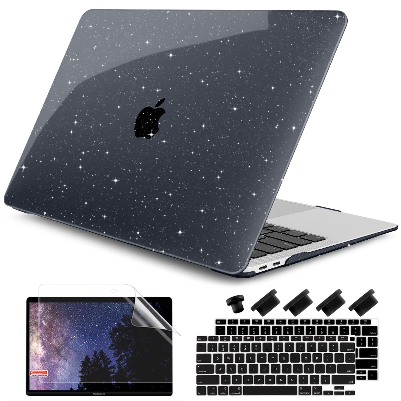 for MacBook Air 13 inch Case 2021-2018 Release A2337 M1 A2179 A1932, Bling Pl...