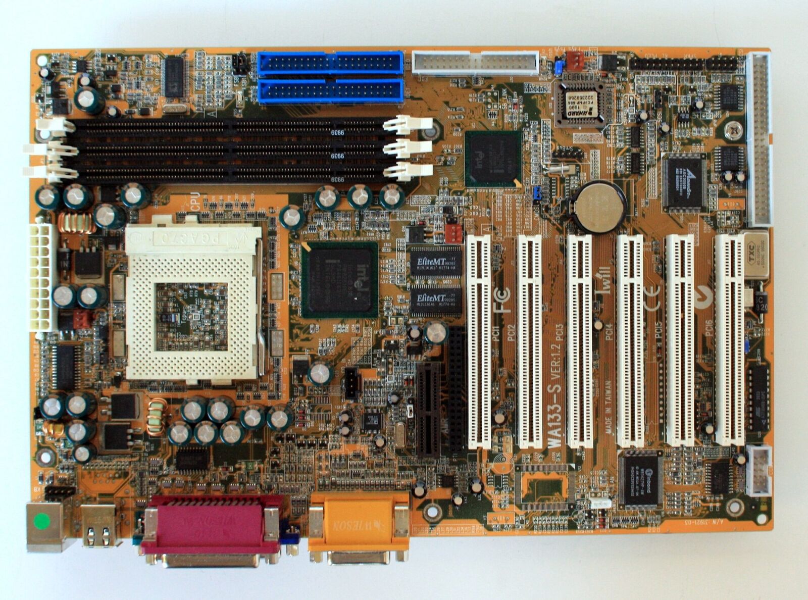 MOTHERBOARD, IWILL WA133-S VER.1.2, 6X PCI, SCSI 50 PIN, A/V/S/P/2USB