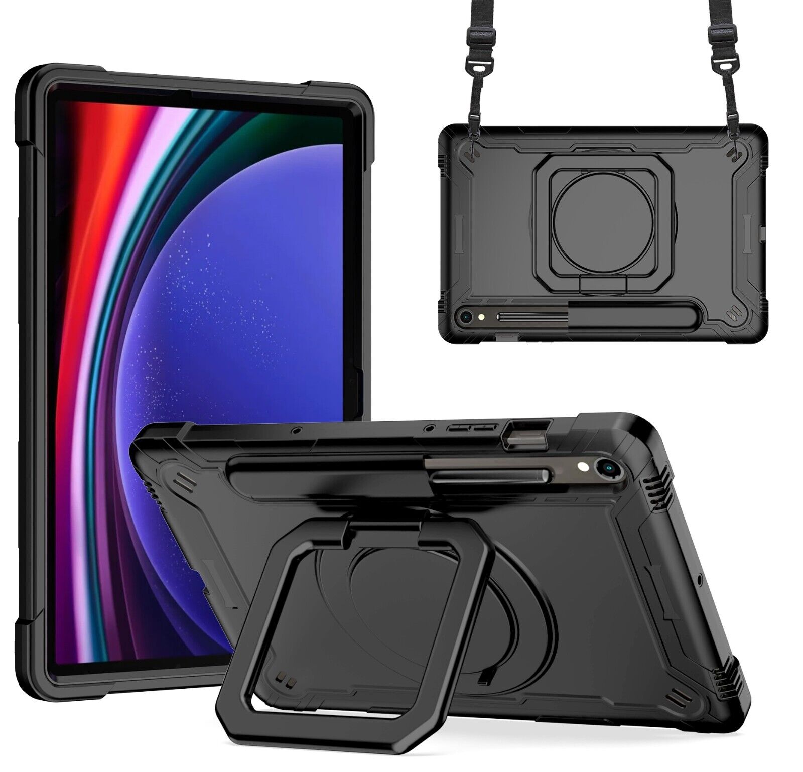 Case For Samsung Galaxy Tab S9 FE 5G S9+ A9+ A8 Rotating Stand Shockproof Cover