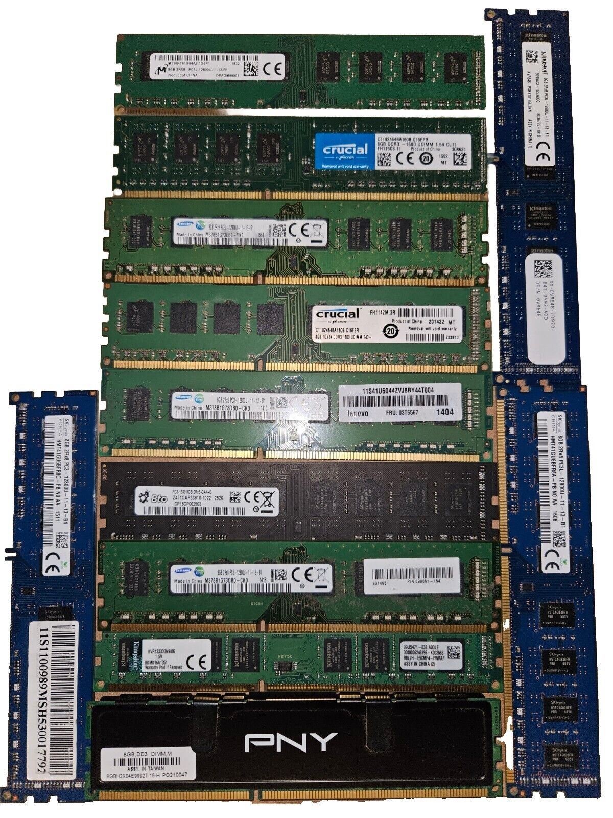 LOT 96GB 12x8GB DDR3 DESKTOP RAM MEMORY MODULES STICKS WORKING PULLS