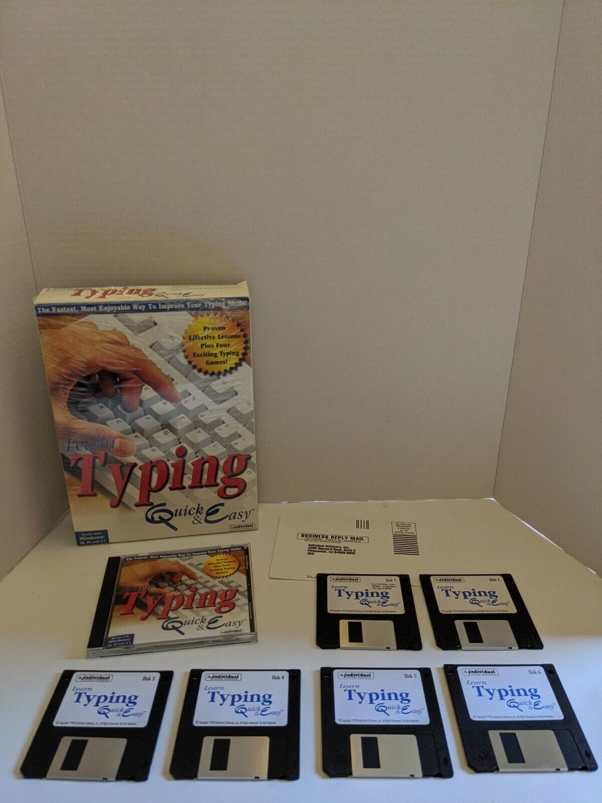Vintage Learn Typing Quick & Easy Big Box PC Game Software CD-ROM & 3.5\