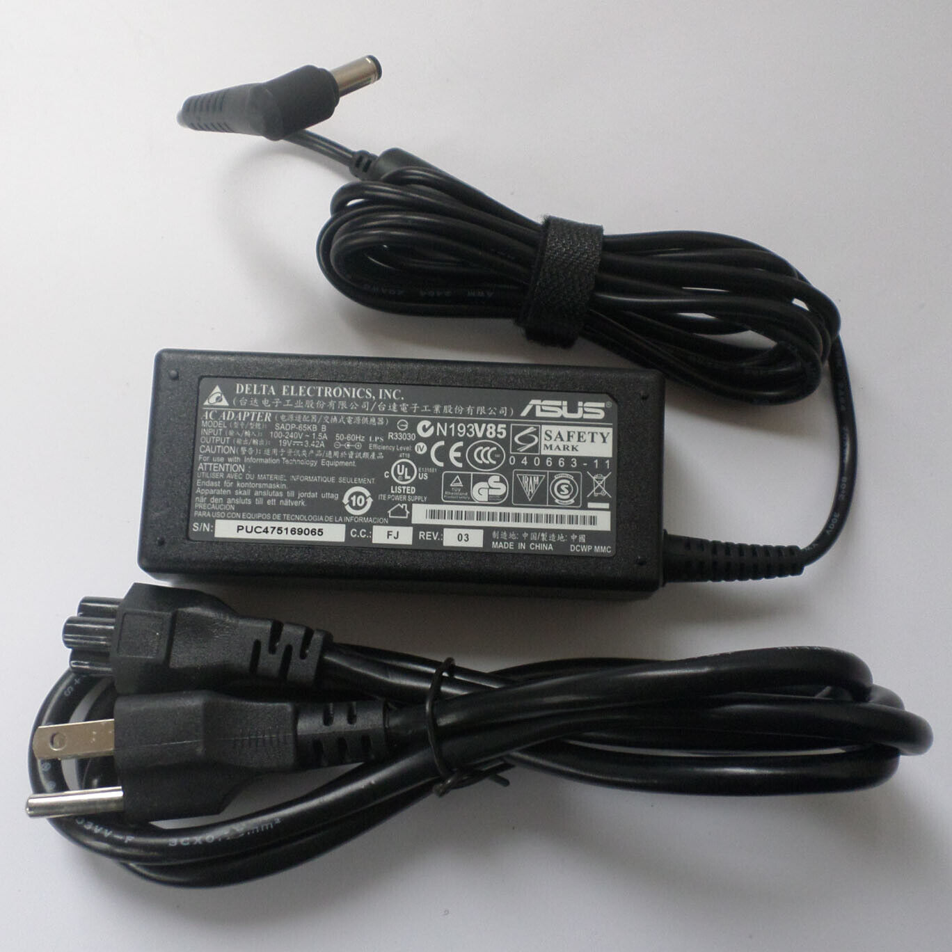 Genuine OEM AC Power Charger Adapter for Asus Z9600F Z9600Fm Z96F Z99F Z96Fm 65W