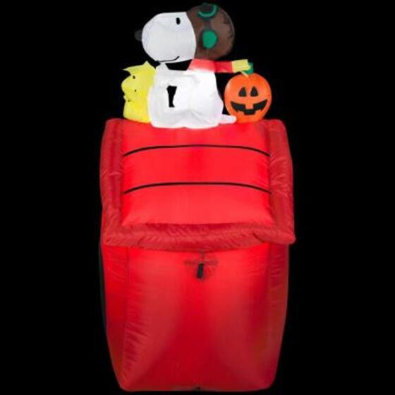 HALLOWEEN SNOOPY DOGHOUSE  WOODSTOCK PUMPKIN PEANUTS  AIRBLOWN INFLATABLE 