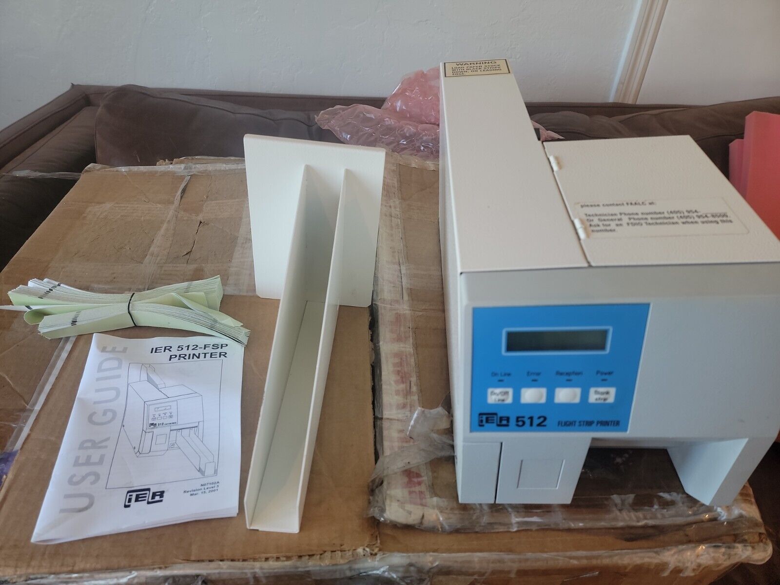IER512 Flight Strip Printer, IER-512C-FSP, FDIO Thermal Printer, Manual Included