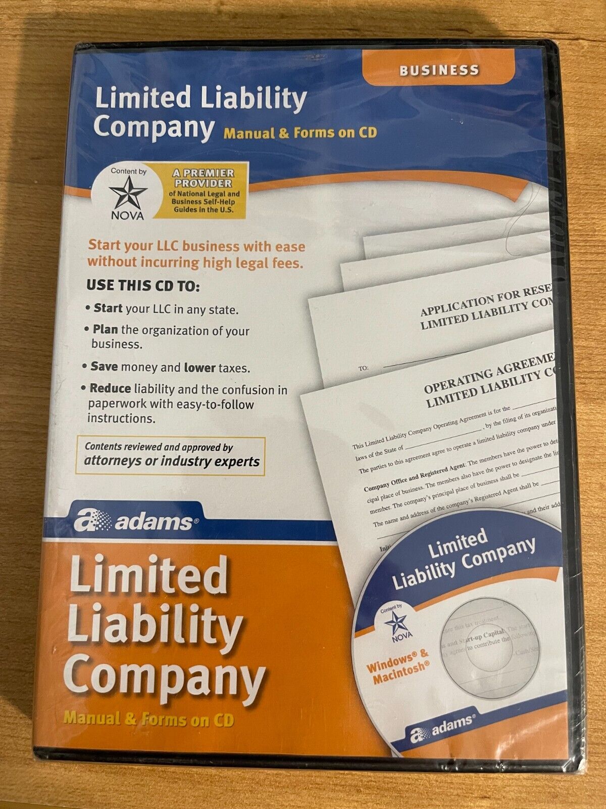 Adams Limited Liability Company Manual & Forms on CD, **BRAND NEW SEALED**