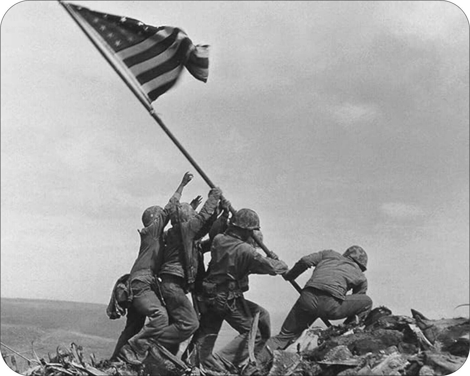 WWII Iwo Jima Photo Flag Raising Art Designs Novelty Mouse Pad Stunning