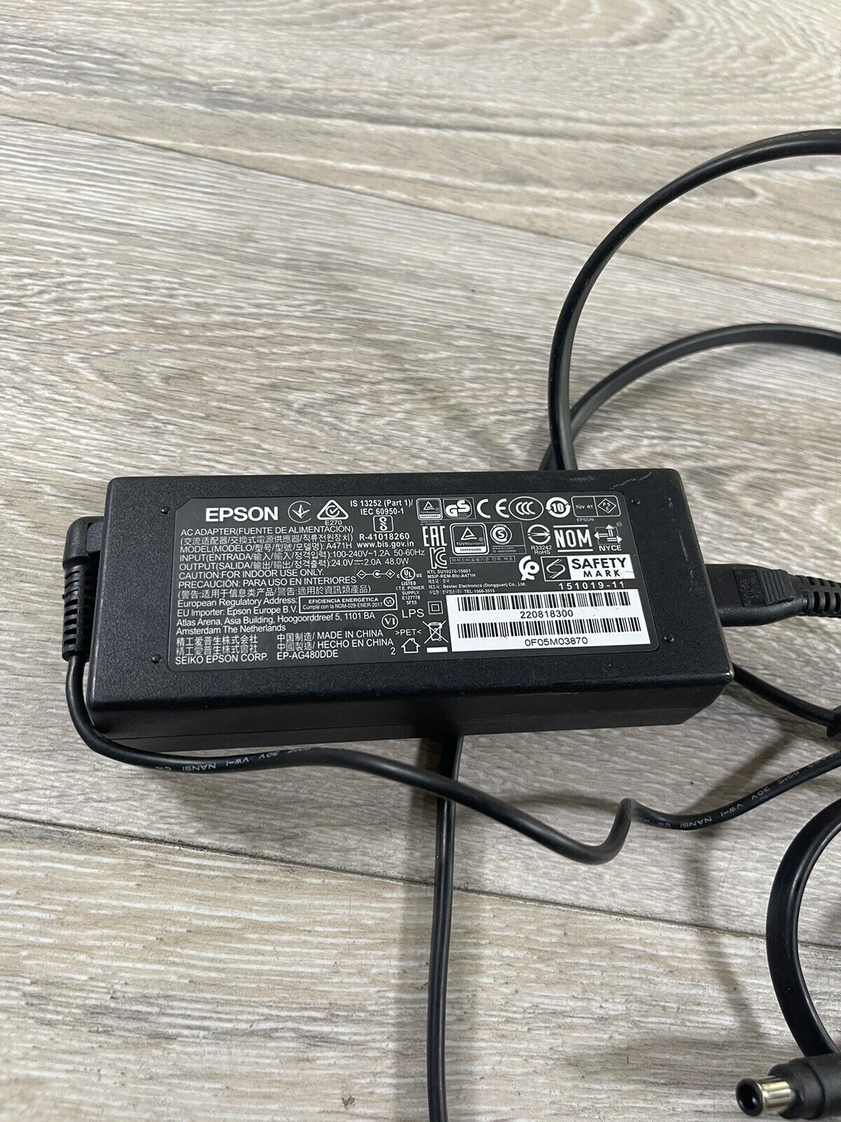 Genuine Epson 48W A471H 24V 2A Power Supply Adapter for Scanner & Printer