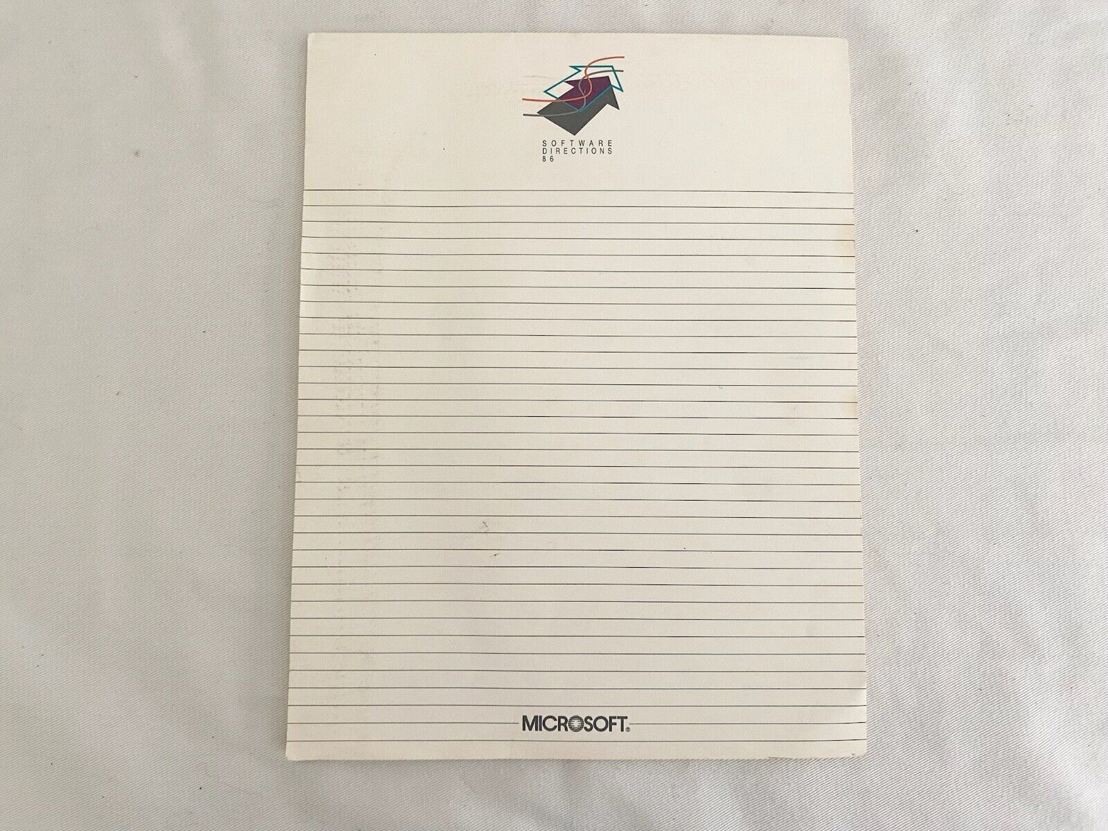 RARE Vintage 1986 Microsoft Software Directions Notepad, Large Paper Notebook