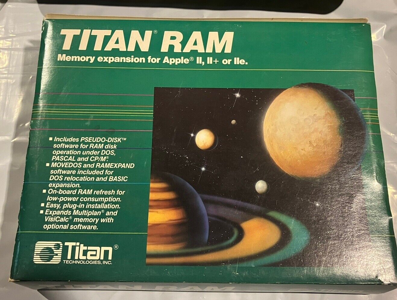 Titan Ram Memory Expansion Card For Apple II, II+ Or IIe 128k 128-8250