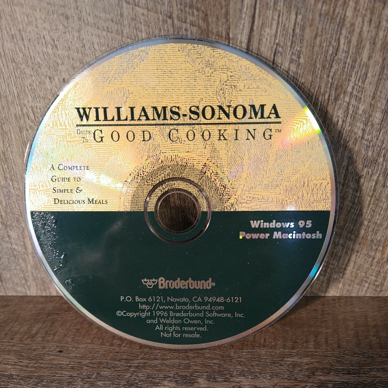 Williams-Sonoma Good Cooking CD-ROM  1996 Vintage Power Mac/PC