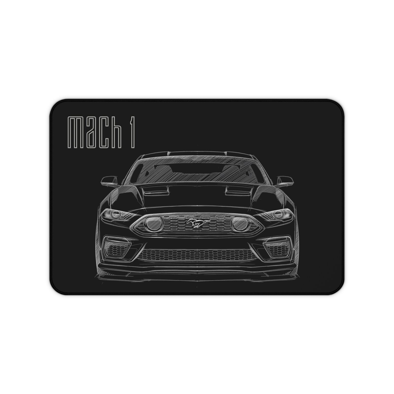 Ford Mustang Mach 1 Design Outline - Car Lover - Premium Desk Mat Mouse Pad