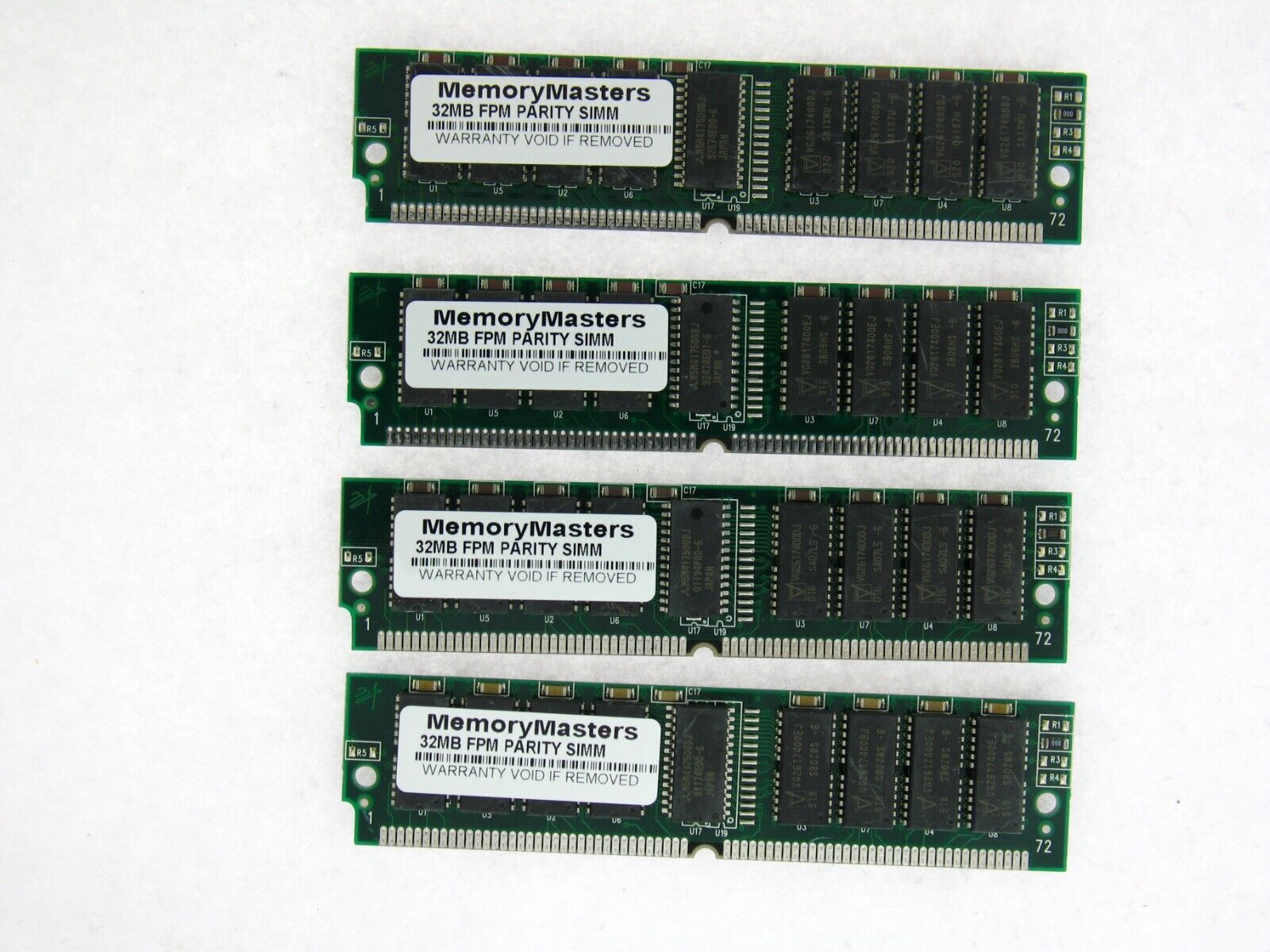 4x 32MB FPM 8Mx36 Parity 72-pin RAM SIMM 128MB 60ns Fast Page Memory