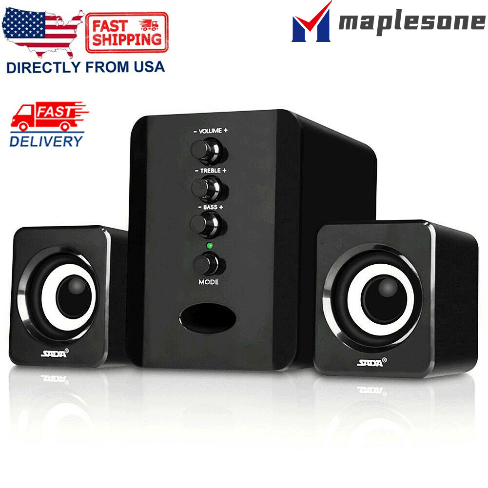 Stereo Bass Sound USB Computer Speakers 2.1 Channel for Laptop Desktop TV PC USA
