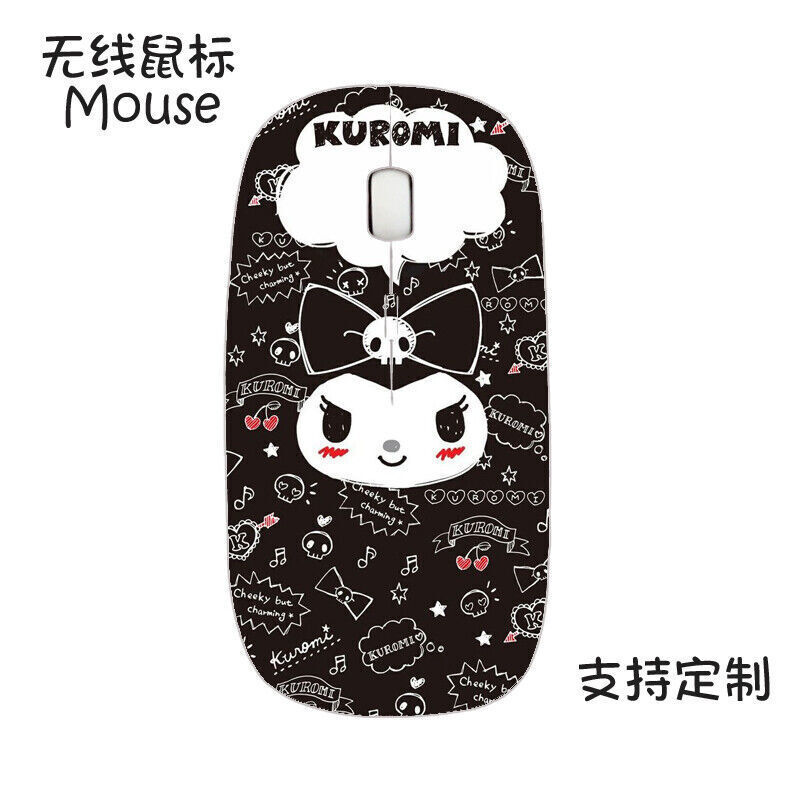 Gaming Mouse Cute Kuromi Wireless KUROMI USB Receiver Optical For PC Laptop Gift