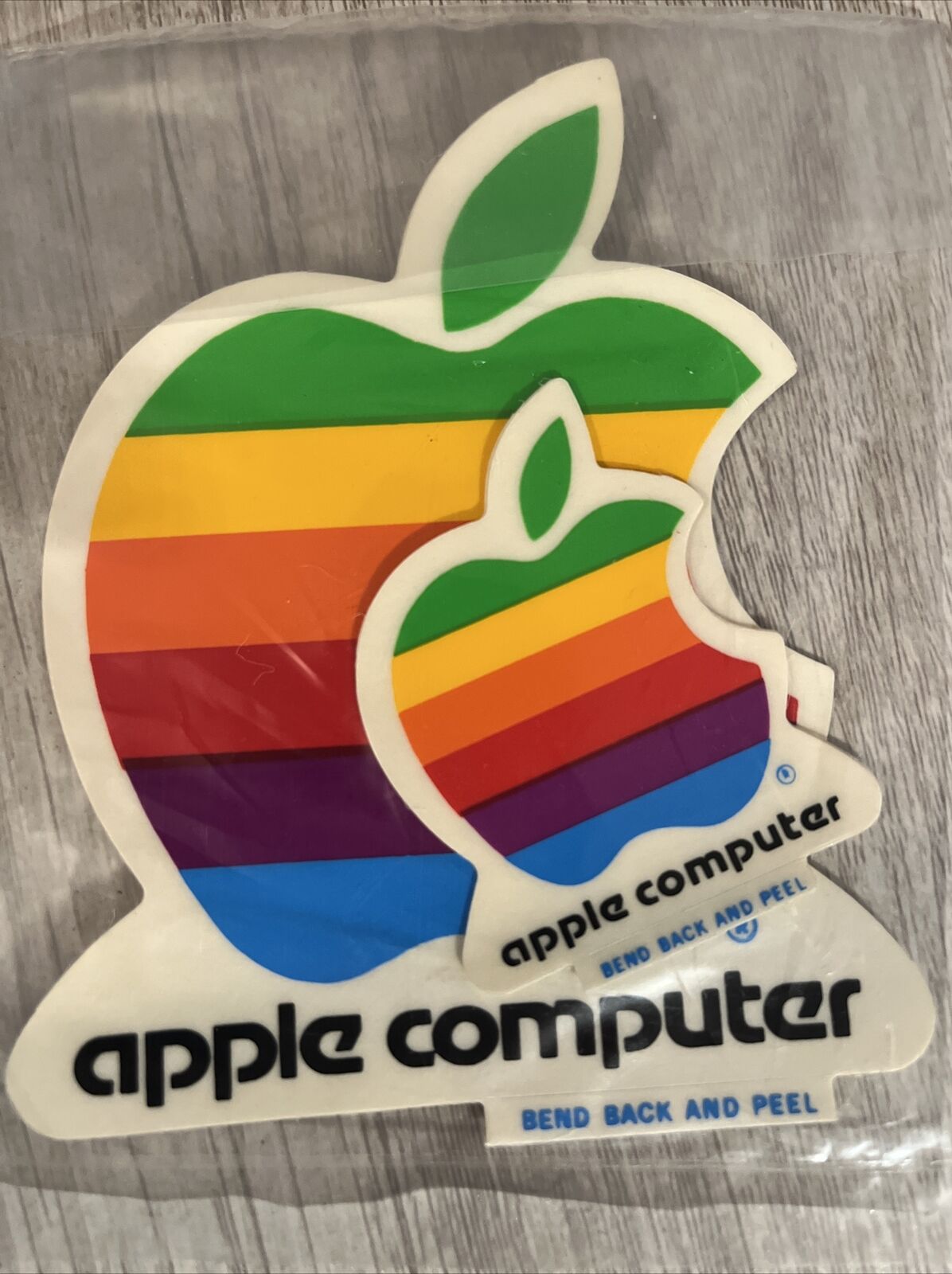1st ever made original Apple computer stickers (lg & sm) still sealed in package