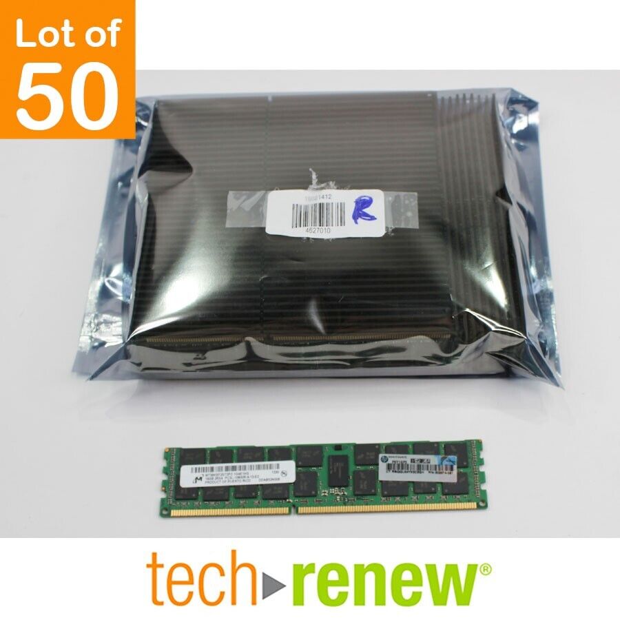 Lot of 50 | Micron 16GB 2Rx4 PC3L-10600R | MT36KSF2G72PZ | Server RAM Memory
