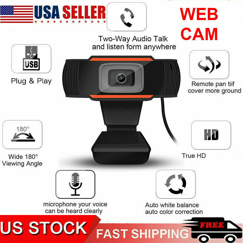 HD 1080P Webcam Auto Focusing Web Camera W/ Microphone For PC Laptop Desktop