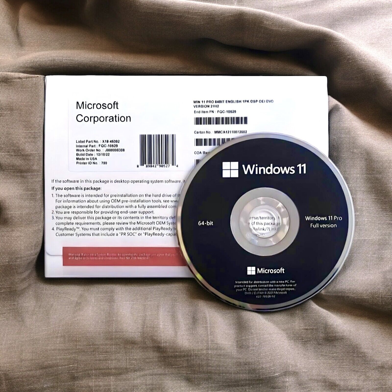 Brand New Microsoft Windows 11 Pro 64 Bit Sealed DVD
