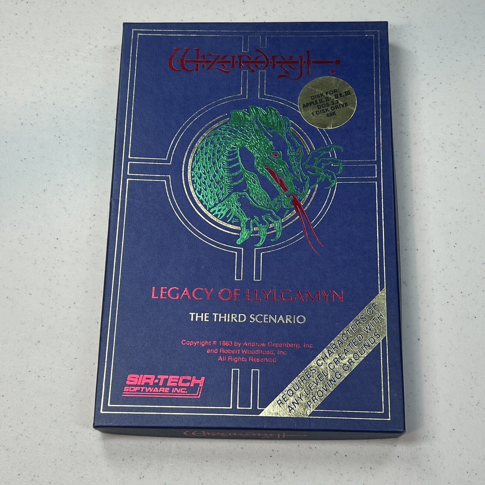 (NATIVE WORKING) Complete Wizardry 3 Legacy of LLylgamyn Apple II - Full Doc Set