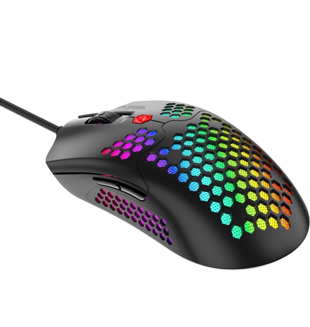RGB Lightweight Honeycomb Gaming Mouse 12000 DPI Optical Sensor Wired For PC PS4