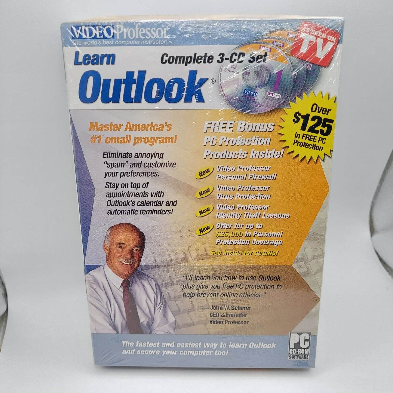 Video Professor Learn Outlook Complete 3-CD Set John W Scherer P036PS - New